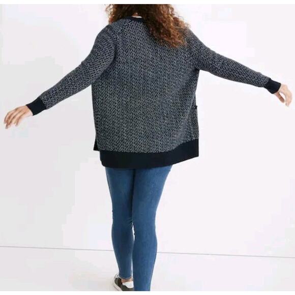 Madewell Women's Bird's Eye Maysfield OVERSIZED Cardigan Sweater Size XS - Picture 3 of 9